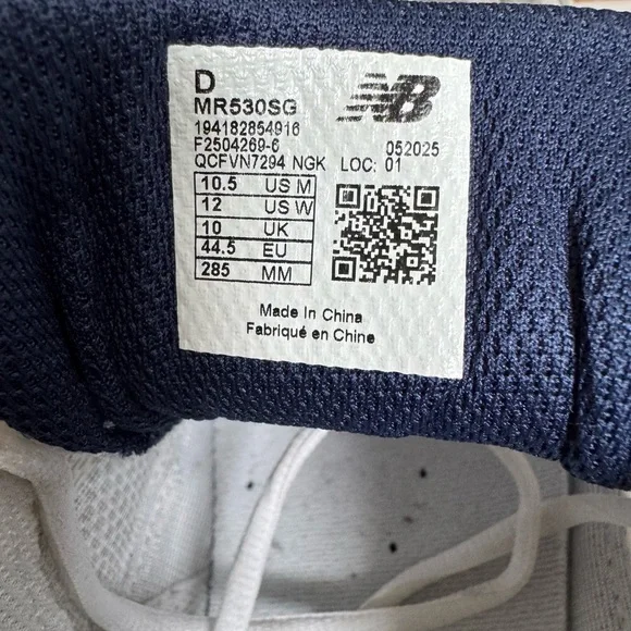 New Balance 530 White Silver Navy Sz 10.5 - Picture 7 of 7